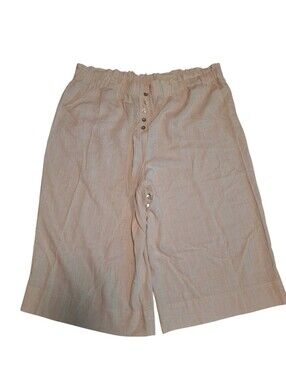 RUBY RD Oversized Linen Blend Cropped Wide Leg Pants Ladies Plus size 3X NWT